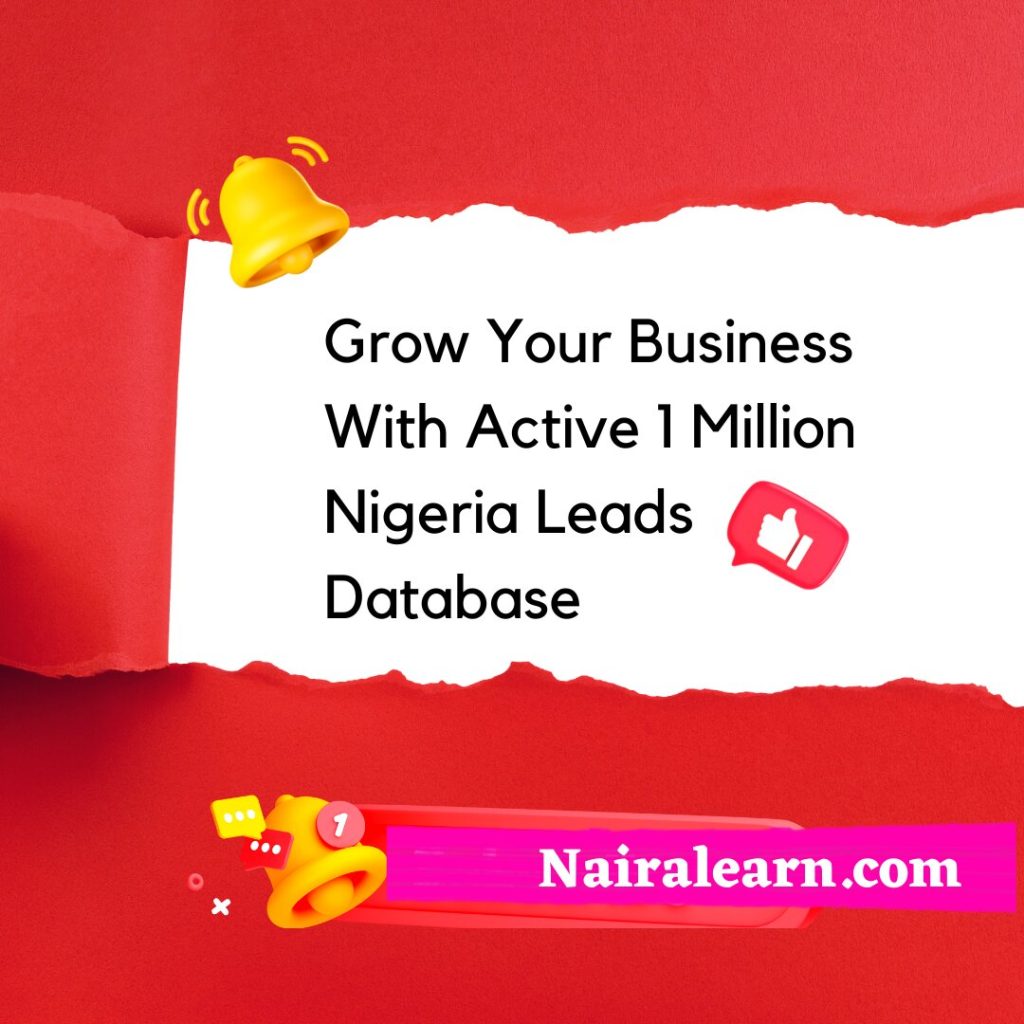 Grow Your Business With Active 1 Million Nigeria Leads Database